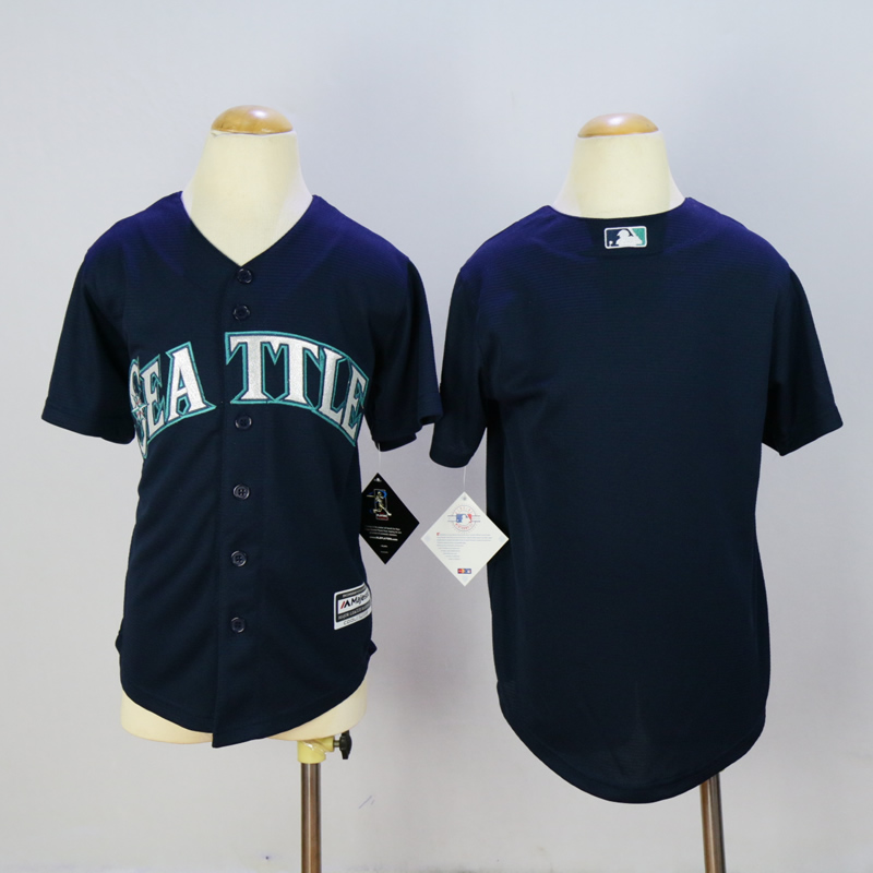 Youth Seattle Mariners Blank Blue MLB Jerseys->seattle mariners->MLB Jersey
